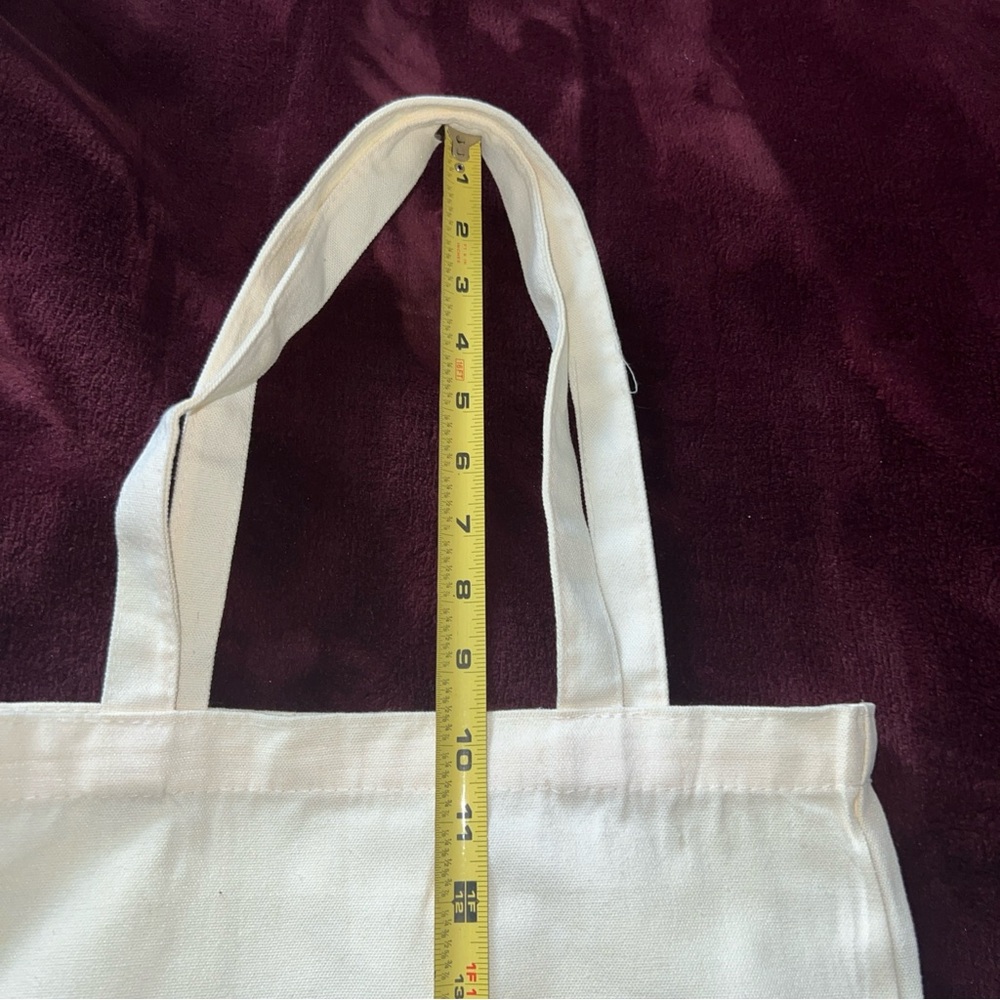 Bible Study Tote Bag, green logo print 15x14’ off white - Picture 4 of 4